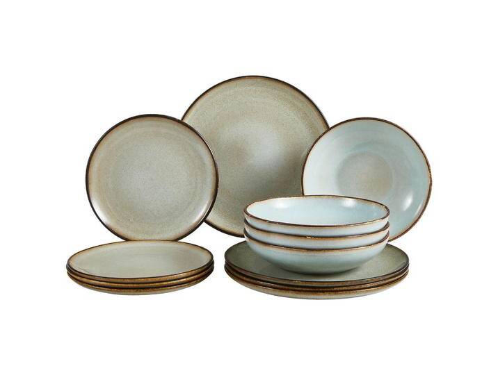 Creatable TAFELSERVICE, Grau, Keramik, 12-teilig, 29x31.5x32 cm, Essen & Trinken, Geschirr, Geschirr-Sets, Tafelservice von CreaTable