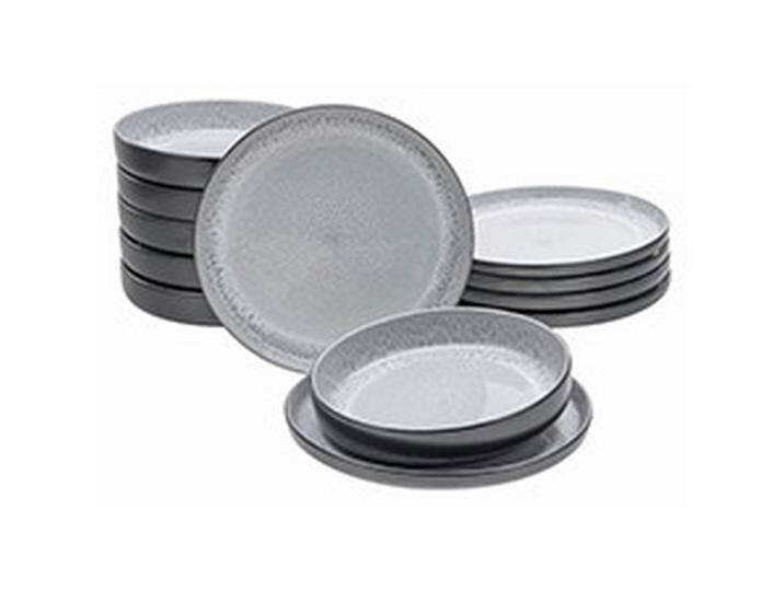 Creatable TAFELSERVICE, Hellgrau, Keramik, 12-teilig, lebensmittelecht, Essen & Trinken, Geschirr, Geschirr-Sets, Tafelservice von CreaTable