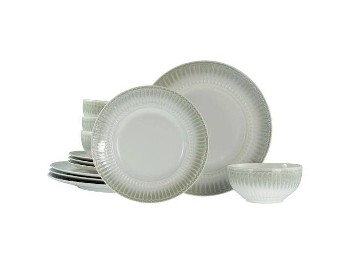 Creatable TAFELSERVICE Celadon beige, Creme, Perlmutt, Keramik, 12-teilig, stapelbar, Essen & Trinken, Geschirr, Geschirr-Sets, Tafelservice von CreaTable