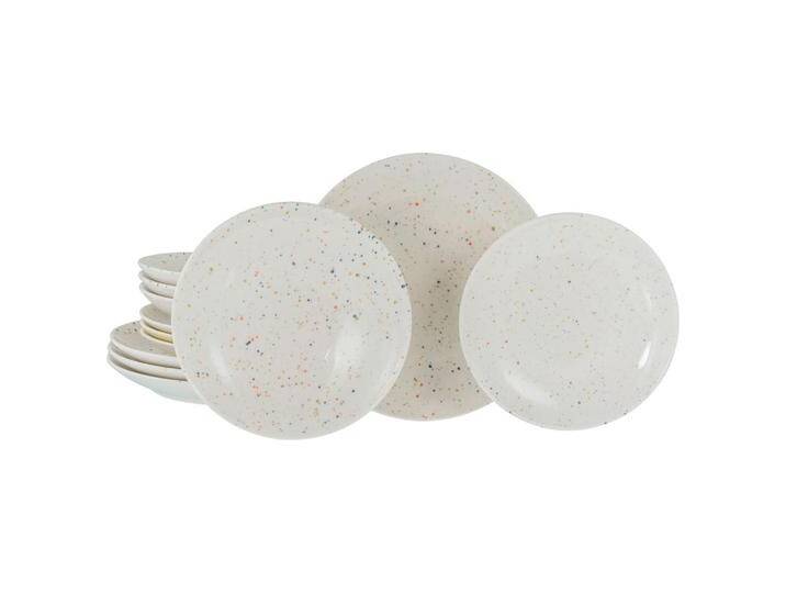 Creatable TAFELSERVICE Confetti, Creme, Keramik, 12-teilig, lebensmittelecht, stapelbar, Essen & Trinken, Geschirr, Geschirr-Sets, Tafelservice von CreaTable