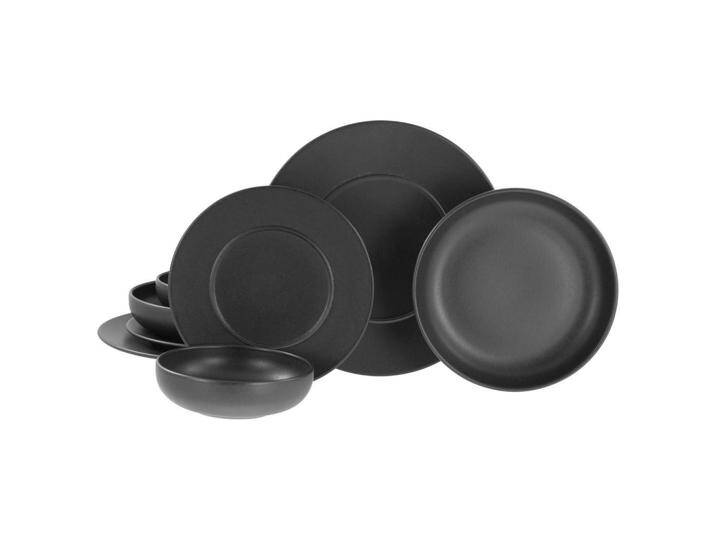 Creatable TAFELSERVICE Unico Schwarz, Schwarz, Keramik, 8-teilig, lebensmittelecht, stapelbar, Essen & Trinken, Geschirr, Geschirr-Sets, Tafelservice von CreaTable