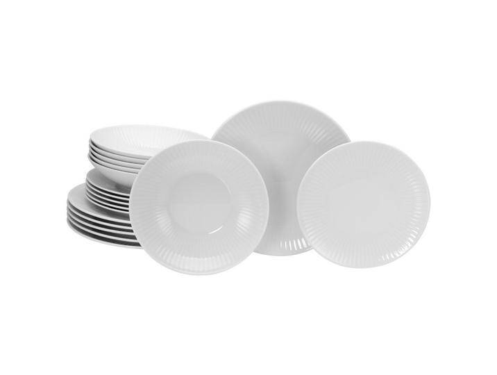 Creatable TAFELSERVICE Valencia, Weiß, Keramik, 18-teilig, lebensmittelecht, Essen & Trinken, Geschirr, Geschirr-Sets, Tafelservice von CreaTable