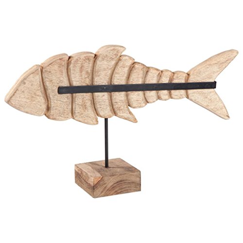 Creaciones Meng-Figur Fisch Halterung, Mangoholz, Metall, Natur, 61 x 12 x 35 cm von Creaciones Meng