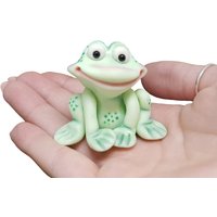 Figur Glücksfrosch Grüner Frosch Kröte Schöner Kleiner Aus Kaltem Porzellan. Handwerkliches Produkt, Hergestellt in Spanien von CreacionesMabeca