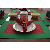 Set Von 8 Weihnachts Platzsets & Dinner Servietten von CreacionesReyes