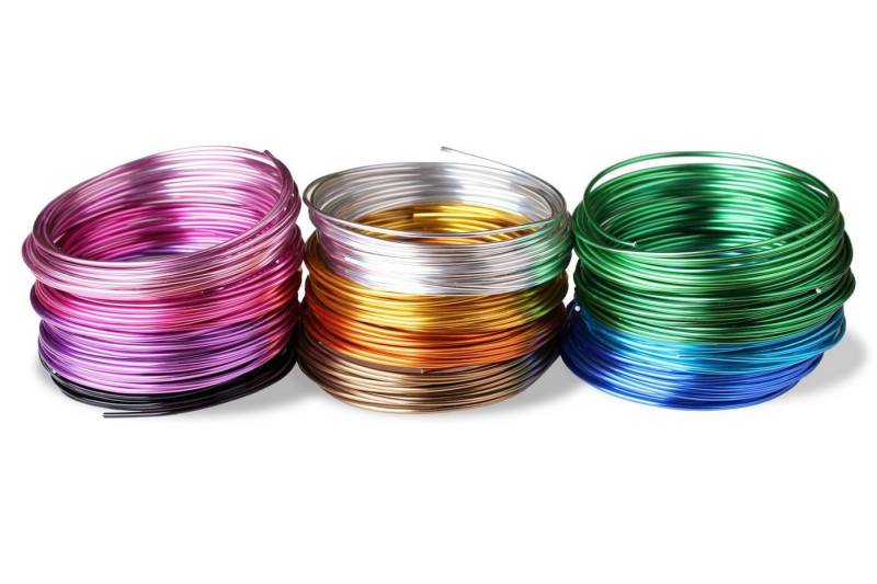 Goodwei Schmuckdraht Schmuckdraht-Set 12 Farben auf Rollen (je 5m) - Basteldraht Ø 2 mm, Eloxiert von Goodwei