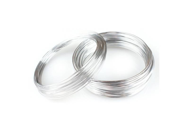 Goodwei Schmuckdraht Schmuckdraht-Set Silber 2 Rollen à 15 Meter (1 & 2 mm), Eloxiert von Goodwei