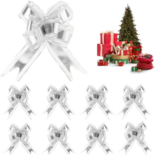 20 Stück Geschenkschleifen Silber Ziehen Schleifen für Geschenkverpackungen, große silberne Schleifen, Bandschleifen Geschenkschleifen für Weihnachtsbäume, Valentinstag, Geschenk, Dekoration, 20 Stück Geschenkschleifen Silber Ziehen Schleifen für Geschenkverpackungen, große silberne Schleifen, Bandschleifen Geschenkschleifen für Weihnachtsbäume, Valentinstag, Geschenk, Dekoration, von Creaher
