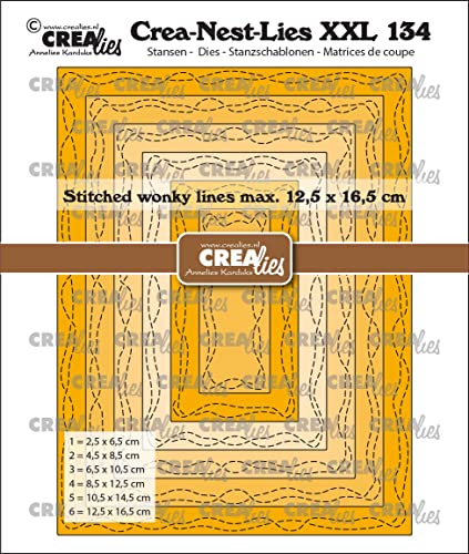 Creadies Crea-nest-dies XXL Rechtecke m.2 mäandernden Nahtlinien CLNestXXL134 12,5x16,5cm von Crealies