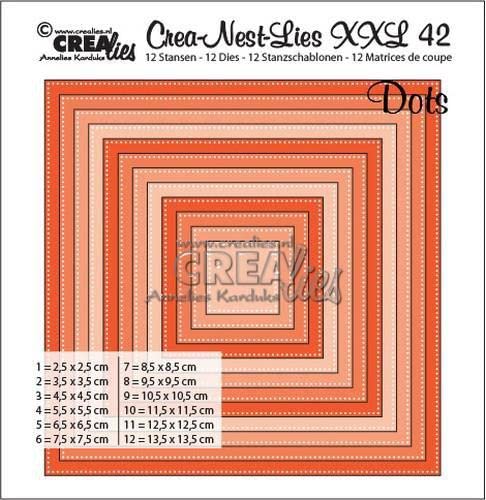 Crealies Crea-Nest-Lies XXL Stanzschablone no.42 Quadrate von Crealies