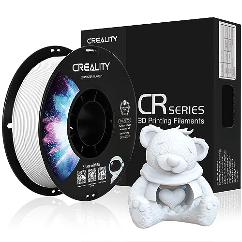 Offizielles PETG Filament 1.75mm, Creality PETG 3D Drucker Filament 1kg Spule, Tangle-Free 3D Druck Materialien, Maßgenauigkeit +/- 0.03 mm, Passend für die Meisten 3D FDM Drucker (Weiß) von Creality