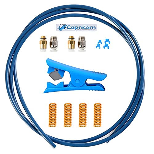 Creality Capricorn Bowden Schlauch XS Serie, PTFE Schlauch Teflonschlauch für 3D-Drucker 1,75 mm Filament mit PC4-M6 und PC4-M10 Pneumatik-Anschlussstücke und Schlauchschneider für alle 3D-Drucker von Creality