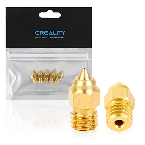 Creality Offiziell 3D Drucker Messing Düsen MK8 0,4 mm 5 Stück für Ender 3 S1 Ender-3 S1 Pro CR-6 SE CR-6 Max Sermoon V1 Pro Ender-2 Pro CR-200B CR-5 Pro H(CT-380) CR-10 Smart von Creality