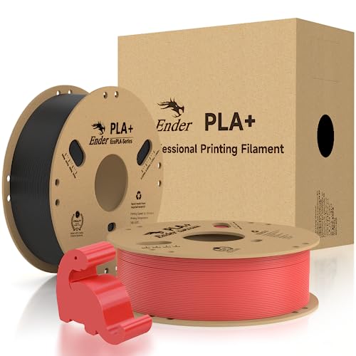 Creality Offizielles PLA+ 3D-Drucker-Filament, PLA Plus, PLA Pro, 1,75 mm, stark, robust, geschmeidiger Druck, Maßgenauigkeit +/- 0,02 mm, 1 kg Kartonspule, 2 kg, schwarz + rot von Creality