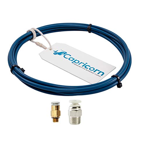 Creality 3D Capricorn Bowden PTFE-Schlauch XS Serie 1,2 M Teflonschlauch mit 1 Stück PC4-M6 Schnellmontage und 1 Stück PC4-M10 Gerade pneumatische Armatur Push-to-Connect für 3D-Drucker von Creality