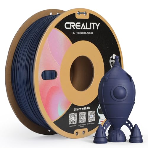 Creality CR-PLA Matte 3D Druck Filament, 1.0KG Umweltfreundliche Kartonspule, 1,75mm PLA Matte 3D Drucker Filament, ≤0.03mm Maßgenauigkeit, Kompatibel mit Creality FDM Druckern (Marineblau) von Creality