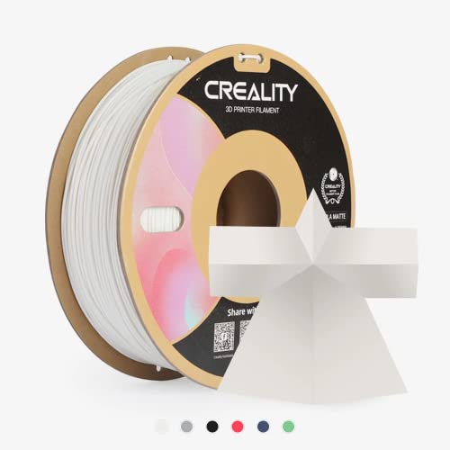 Creality CR-PLA Matte 3D Druck Filament, 1.0KG Umweltfreundliche Kartonspule, 1,75mm PLA Matte 3D Drucker Filament, ≤0.03mm Maßgenauigkeit, Kompatibel mit Creality FDM Druckern (Weiß) von Creality