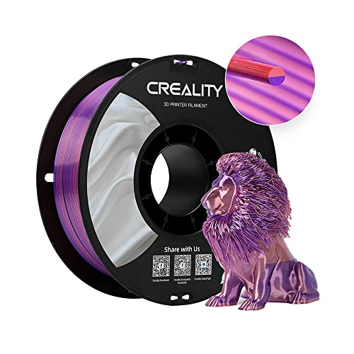 Creality CR Silk 3D-Drucker-Filament, Seidenglänzende 3D-Druck-PLA-Filament 1,75 mm/1 kg, Kompatibel mit den Meisten FDM-Druckern, Rosa-Lila von Creality