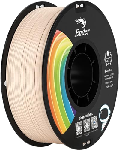 Creality Ender PLA+ Filament für 3D-Drucker, 1,75mm 3D Druck Filament, 1kg Spule, Maßgenauigkeit +/- 0,02mm, passend für die meisten FDM 3D Drucker, Beige von Creality