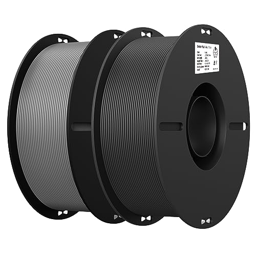 Creality Ender PLA Filament 1,75mm 2 Packs für 3D-Drucker, 2 x 1kg Spule 3D Druck Filament, Maßgenauigkeit +/- 0,03mm, passend für die meisten FDM 3D Drucker, Grau & Schwarz von Creality