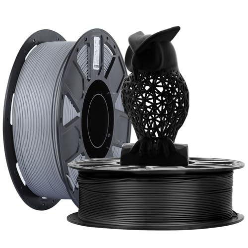 Creality Ender PLA Filament, 1,75mm PLA 3D Drucker Filament, Maßgenauigkeit +/- 0.03mm, passend für die meisten FDM Drucker (Grau & Schwarz 2-Pack) von Creality