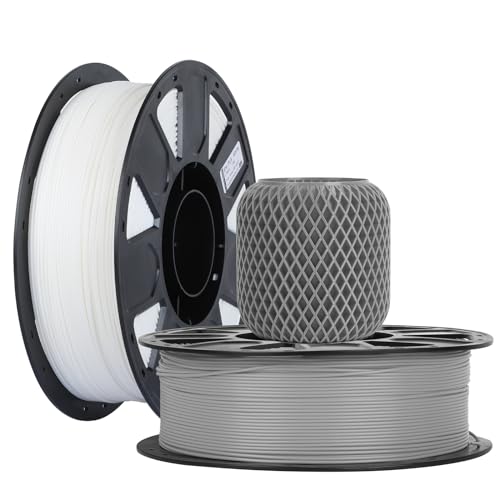 Creality Ender PLA Filament, 1,75mm PLA 3D Drucker Filament, Maßgenauigkeit +/- 0.03mm, passend für die meisten FDM Drucker (Weiß & Grau 2-Pack) von Creality