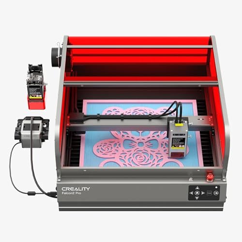 Creality Falcon 2 Pro Laser Graviermaschine 40W Laserleistung Laser Cutter, Augenschutz Lasergravierer Laserschneider mit Schutzhülle, integrierte Kamera, Air Assist, Feuer/Luftstrom/Linsenüberwachung von Creality