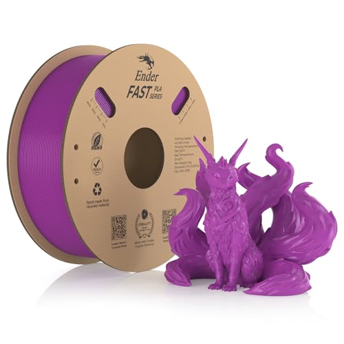 Creality Fast PLA Filament, Lila Filament 1.75mm Fast PLA 1KG, 3D Drucker Filament PLA Maßgenauigkeit +/- 0.03 mm, 3D Druck Materialien für die Meisten 3D Drucker, 2.2lbs/Spool von Creality