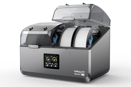 Creality Filamenttrockner 4 Spulen Space Pi X4 Filament-Aufbewahrungsbox mit Hyper PLA: Zwei unabhängige Heizkammern bis zu 85 °C, Automatische Geräuschlose whith 4kg Schwarz/Weiß PETG Filament von Creality