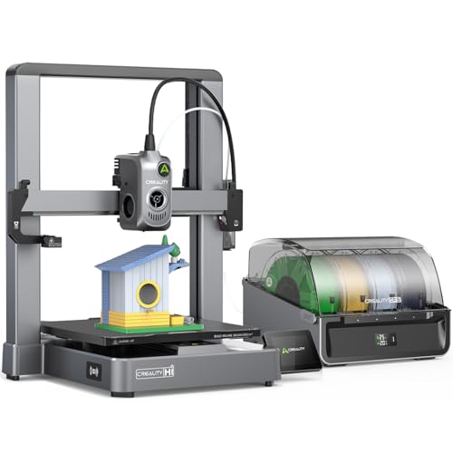 Creality Hi Combo 3D Drucker, 2025 Mehrfarbig mit CFS, 500 mm/s max. Hochgeschwindigkeit, 260×260×300 mm, Auto-Leveling, mit Kamera & Filamentsensor, vormontiert, anfängerfreundlich von Creality