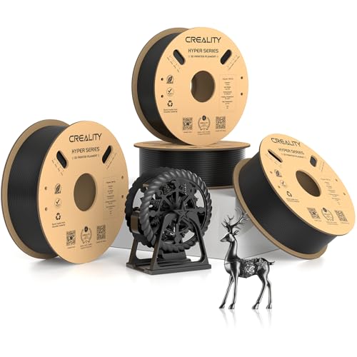 Creality Hyper PETG Filament, Schwarz Filament 1.75mm Hyper PETG 4KG, 3D Drucker Filament PETG Maßgenauigkeit +/- 0.03mm, 3D Druck Materialien für die Meisten 3D Drucker von Creality