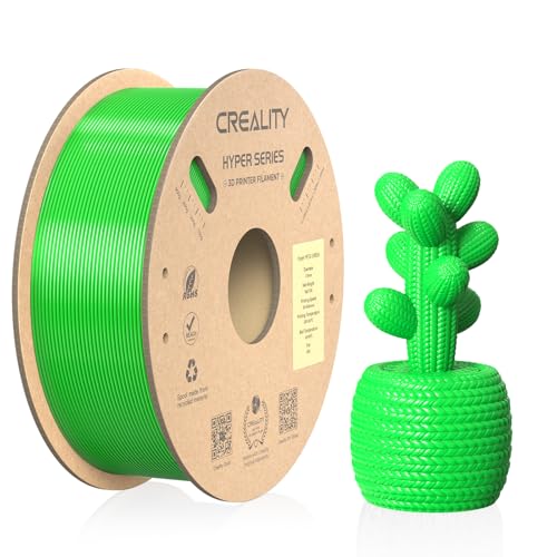 Creality Hyper PETG Filament 1,75 mm Hochgeschwindigkeit 50 – 600 mm/s, 3D-Druckerfilament Maßgenauigkeit +/- 0,02 mm, 1 kg Kartonspule (2,2 lbs), passend für die meisten FDM 3D Drucker - Grün von Creality