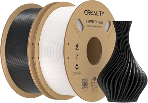 Creality Hyper PLA Filament 1.75mm 2KG für 3D Drucker, 3D Drucker Filament PLA Entwickelt für hohe Geschwindigkeit 30-600mm/s, Maßgenauigkeit ± 0.03 mm (Schwarz & Weiß) Creality Hyper PLA Filament 1.75mm 2KG für 3D Drucker, 3D Drucker Filament PLA Entwickelt für hohe Geschwindigkeit 30-600mm/s, Maßgenauigkeit ± 0.03 mm (Schwarz & Weiß) von Creality