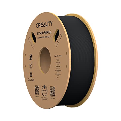 Creality Hyper PLA Schwarz Filament für 3D Drucker, 1,75mm 3D Druck Filament, Maßgenauigkeit +/- 0,03 mm, Passend für die Meisten FDM 3D Drucker von Creality