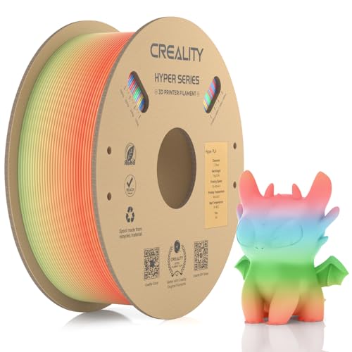Creality Hyper PLA Filament Rainbow 1.75mm, 600mm/s High Speed ​​3D Printer Filament, Durable and Smooth, Dimensional Accuracy +/-0.03mm, 1kg (2.2lbs)/Spool (Wild Blossom-Short Gradient) von Creality