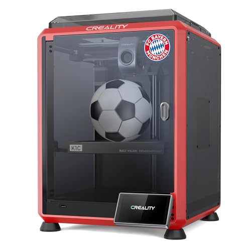 Creality K1C 3D Drucker Bayern Munchen mit AI-Kamera, Druckgeschwindigkeit 600mm/s, Kühlendes Trio, Vollmetall-Extruder, Kohlefaserfilamente, LCD-Auto-Nivellierfunktion, Rot von Creality