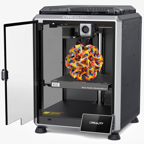 Creality K1C 3D-Drucker mit hoher Geschwindigkeit 600 mm/s, 3D Drucker mit Al Kamera, geeignet für 3D-Druck aus Kohlefaser, verstopfungsfreies Extruder, schnell austauschbare Tri-Metall-Düse, Kühltrio von Creality