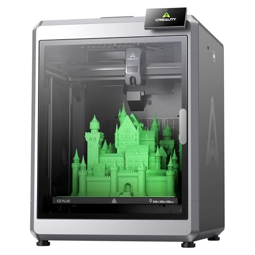 Creality K2 Plus 3D Drucker Groß 350x350x350 mm Bauvolumen, Supports Mehrfarbendruck bis zu 16 Farben (4 CFS), Max. Geschwindigkeit 600 mm/s, Aktiv beheizte Kammer für PLA-CF PA-CF PET ASA PPA-CF von Creality