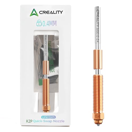 Creality Offizielle K2 Plus Düse/Creality Hi Combo Düse 0.4 mm, Unicorn K2P Schnellwechsel Düse mit Kupferlegierung und Gehärtetem Stahl, Hochdurchfluss Düse, Unterstützt Hochgeschwindigkeitsdruck von Creality