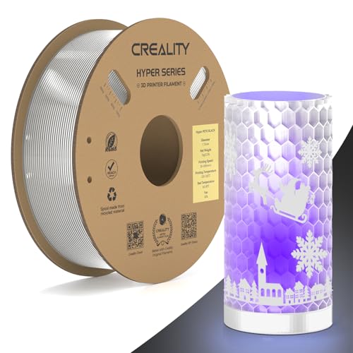 Creality Hyper PETG Filament, Durchsichtig Filament 1.75mm Hyper PETG 1KG, 3D Drucker Filament PETG Maßgenauigkeit +/- 0.03mm, 3D Druck Materialien für die Meisten 3D Drucker, 2.2lbs/Spool Creality Hyper PETG Filament, Durchsichtig Filament 1.75mm Hyper PETG 1KG, 3D Drucker Filament PETG Maßgenauigkeit +/- 0.03mm, 3D Druck Materialien für die Meisten 3D Drucker, 2.2lbs/Spool von Creality