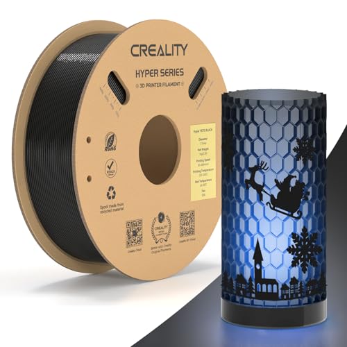 Creality Hyper PETG Filament, Schwarz Filament 1.75mm Hyper PETG 1KG, 3D Drucker Filament PETG Maßgenauigkeit +/- 0.03mm, 3D Druck Materialien für die Meisten 3D Drucker, 2.2lbs/Spool Creality Hyper PETG Filament, Schwarz Filament 1.75mm Hyper PETG 1KG, 3D Drucker Filament PETG Maßgenauigkeit +/- 0.03mm, 3D Druck Materialien für die Meisten 3D Drucker, 2.2lbs/Spool von Creality