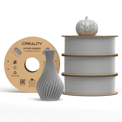 Creality Official Hyper PLA Filament Grau 4KG, 3D Drucker Filament für Hochgeschwindigkeitsdruck, langlebig und widerstandsfähig, glatt, Überhang Leistung Maßgenauigkeit +/-0.03mm, 4 Rollen von Creality
