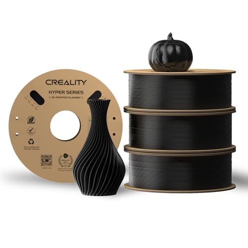Creality Official Hyper PLA Filament Schwarz 4KG, 3D Drucker Filament für Hochgeschwindigkeitsdruck, langlebig und widerstandsfähig, glatt, Überhang Leistung Maßgenauigkeit +/-0.03mm, 4 Rollen von Creality