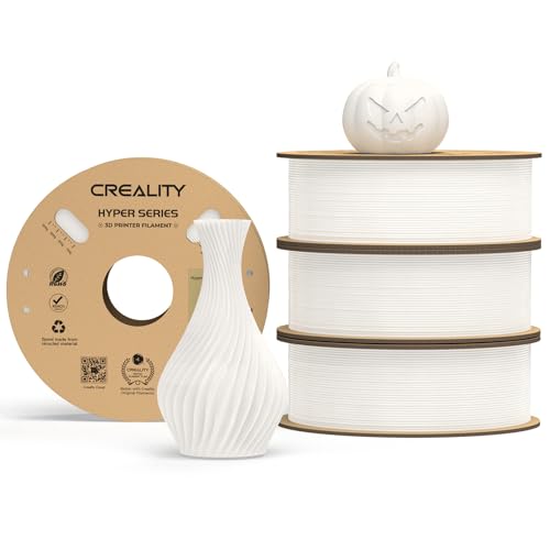 Creality Official Hyper PLA Filament Weiß 4KG, 3D Drucker Filament für Hochgeschwindigkeitsdruck, langlebig und widerstandsfähig, glatt, Überhang Leistung Maßgenauigkeit +/-0.03mm, 4 Rollen von Creality