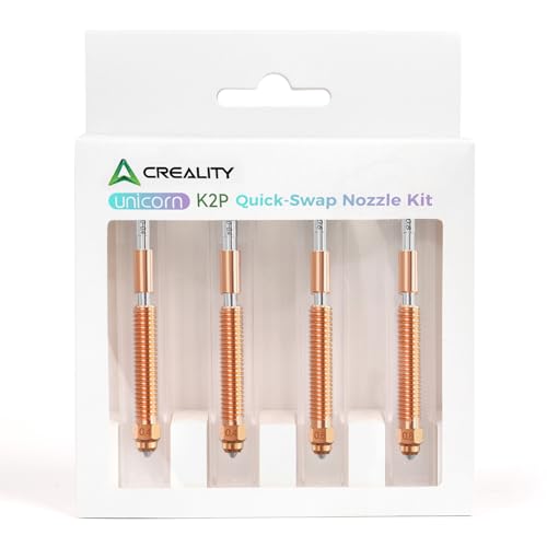 Creality Offizielle K2 Plus/Creality Hi Combo Düsen, 0.4 mm, 0.6 mm, 0.8 mm, 4 Stück Schnellwechsel-Düsen aus Kupferlegierung und Gehärtetem Stahl für 3D-Drucker von Creality