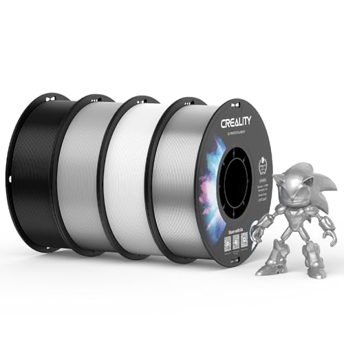 Creality PETG Filament 1,75 3D-Druckerfilament: Hervorragende Zähigkeit Hohe Präzision Maßgenauigkeit +/- 0,02 mm, 4kg(8,8 lbs), Passend Für Die Meisten FDM 3D Drucker Schwarz Weiß Grau Transparent von Creality