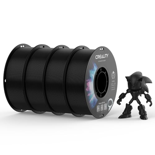 Creality PETG Filament 1,75 3D-Druckerfilament:Hervorragende Zähigkeit, Hohe Präzision,Maßgenauigkeit +/- 0,02 mm 4kg(8,8 lbs) Passend für Die Meisten FDM-3D-Drucker PETG Schwarz von Creality