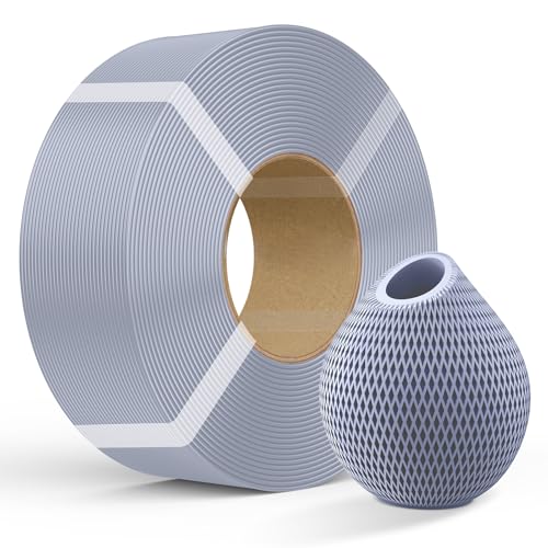 Creality PETG Filament Nachfüllfilament für 3D-Drucker, 1 kg 1,75 mm (2,2 lb) Refilament für wiederverwendbare Spule von Bambu Lab, Maßgenauigkeit ± 0,03 mm, PETG Grau von Creality
