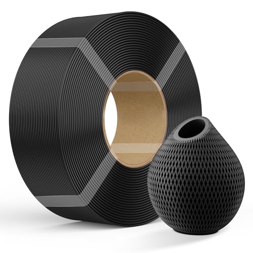 Creality PETG Filament Refill 3D Printer Filament 1kg 1.75mm(1.0 kg) Refilament for Bambu Lab Reusable Spool, Dimensional Accuracy ± 0.03mm, PETG Black von Creality