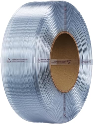 Creality PETG Refill Filament 1.75mm, CR-PETG Spulenloses 3D Drucker Filament, Maßgenauigkeit +/-0,02mm Ausgezeichnete Stabilität,1kg Transparent von Creality
